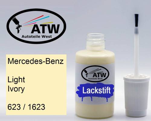 Mercedes-Benz, Light Ivory, 623 / 1623: 20ml Lackstift, von ATW Autoteile West.